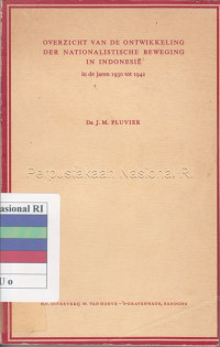 Image of Overzicht Van De Ontwikkeling Der Nationalistische Beweging in Indonesia